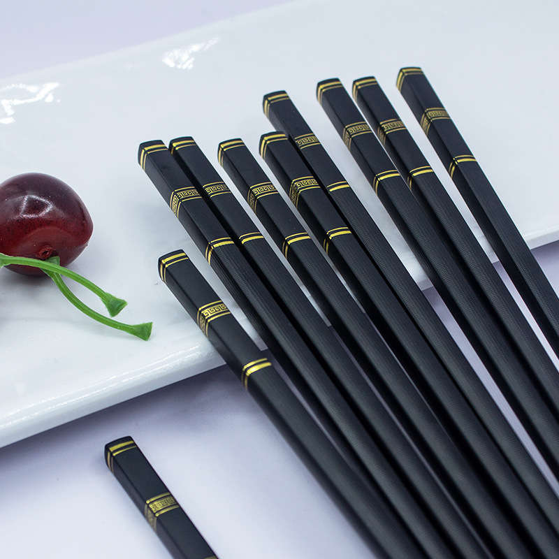 Chopsticks Color Black Golden Stamping Great Wall Quantity10 Pairs