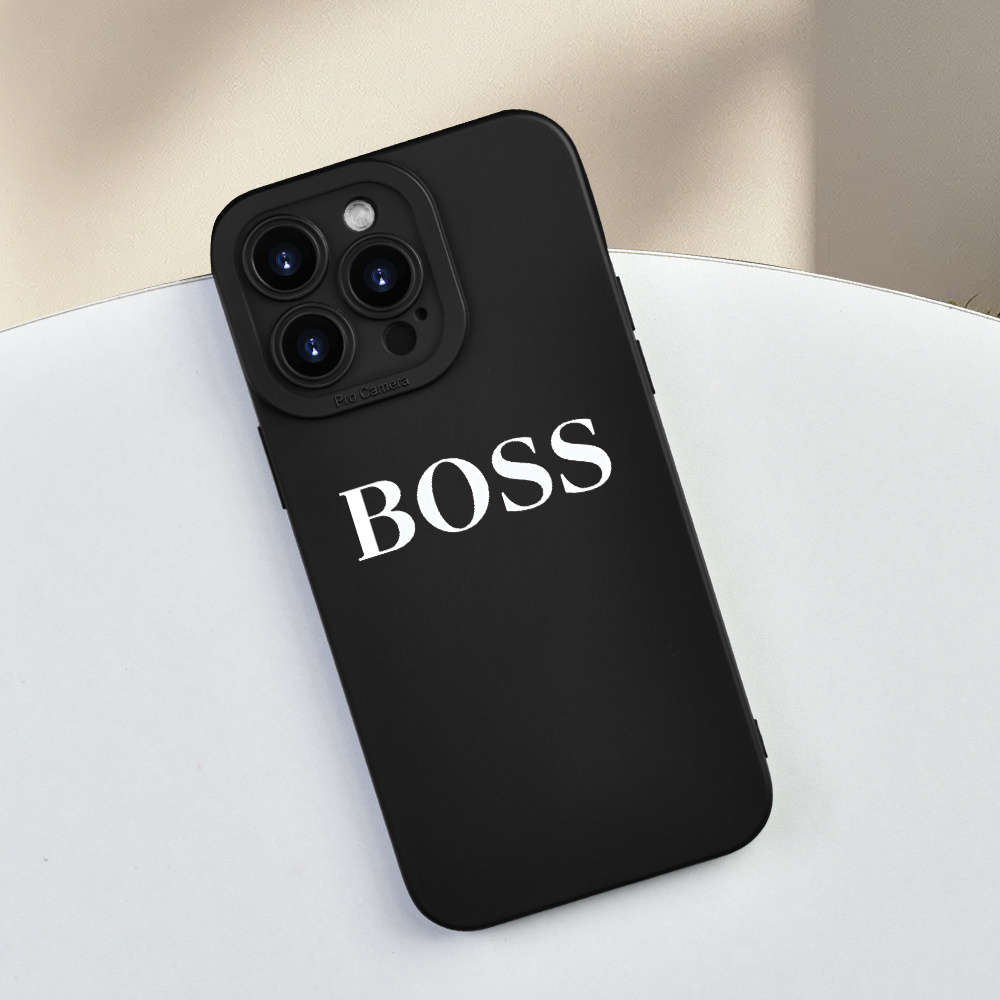 1Pc Black For iPhone 8 Plus BOSS Pattern Phone Case