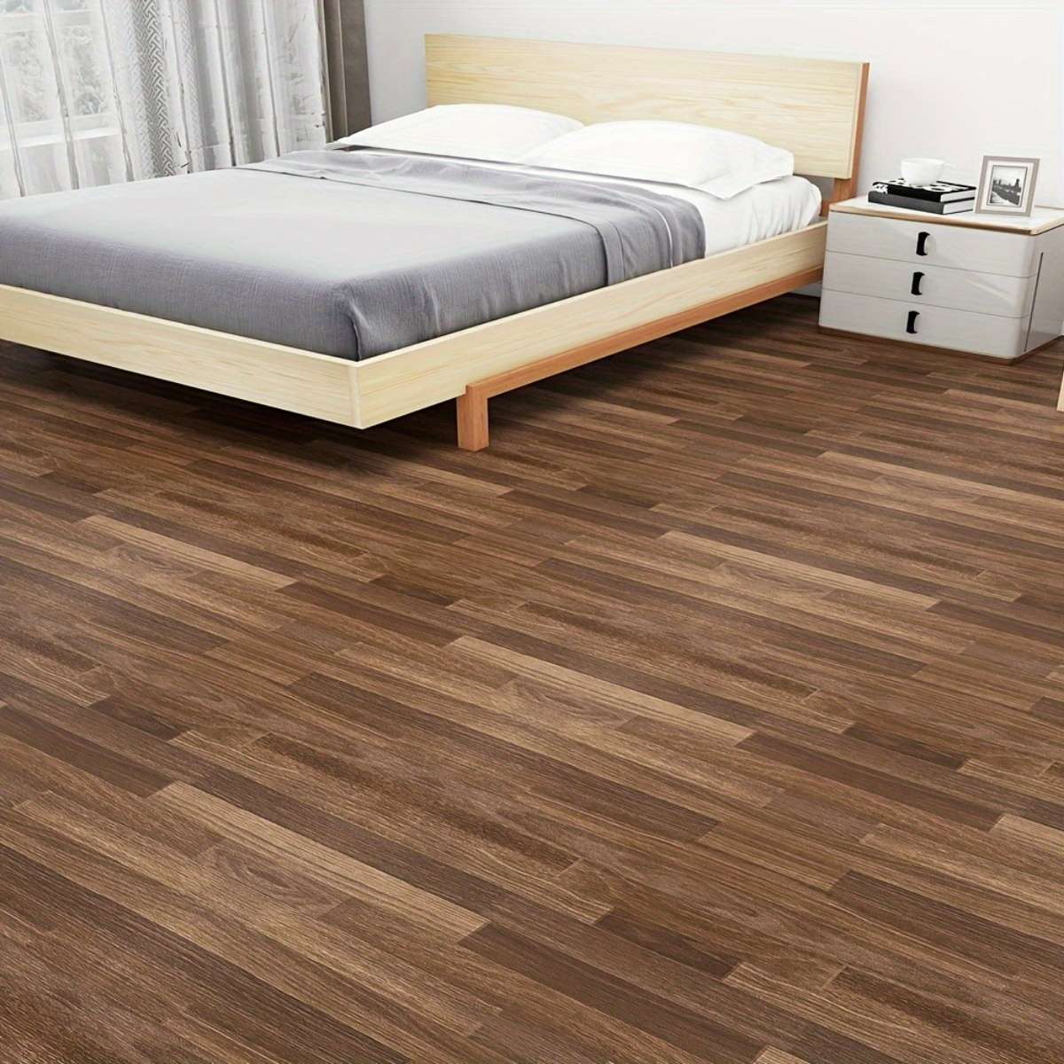 Self Adhesive Floor Stickers Parquet Walnut 40Cm*100Cm