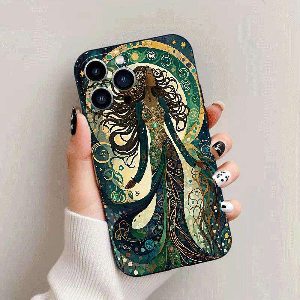 1Pc Black For iPhone 14 African Style Phone Case