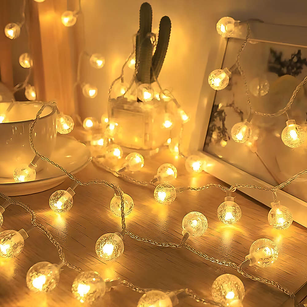 10 Led Crystal Ball Bubble String 6M