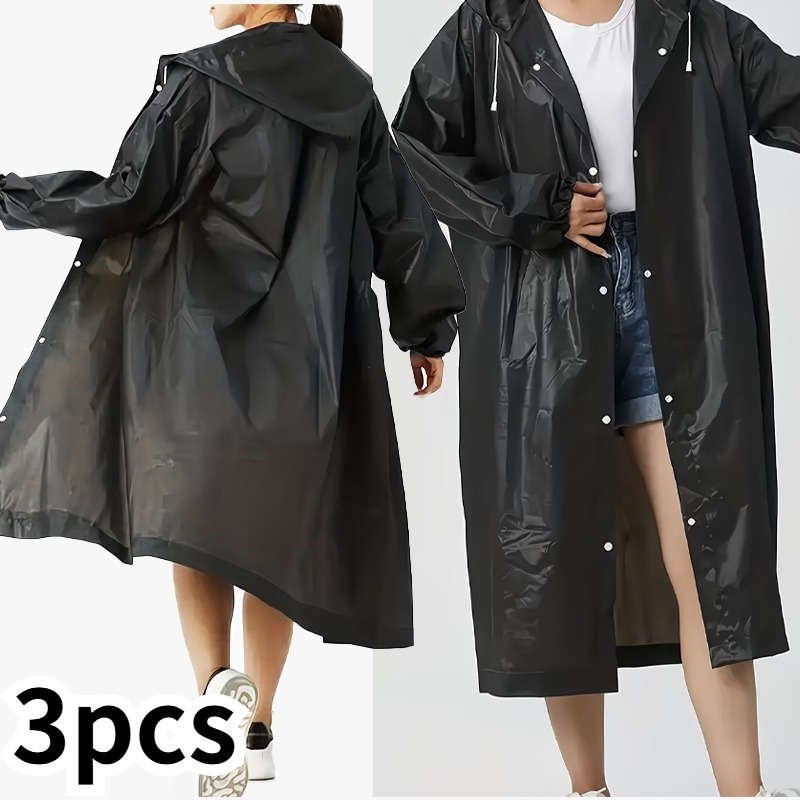 Raincoat Black Quantity 3Pcs