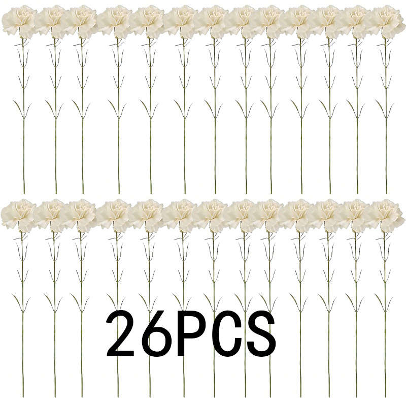 Wedding Supplies Style 26Pcs White Carnations Multiple Purchases Recommended