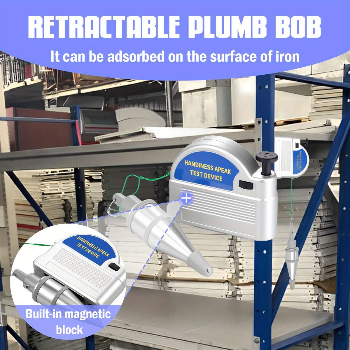 2pcs Heavy Duty Retractable Plumb Blue
