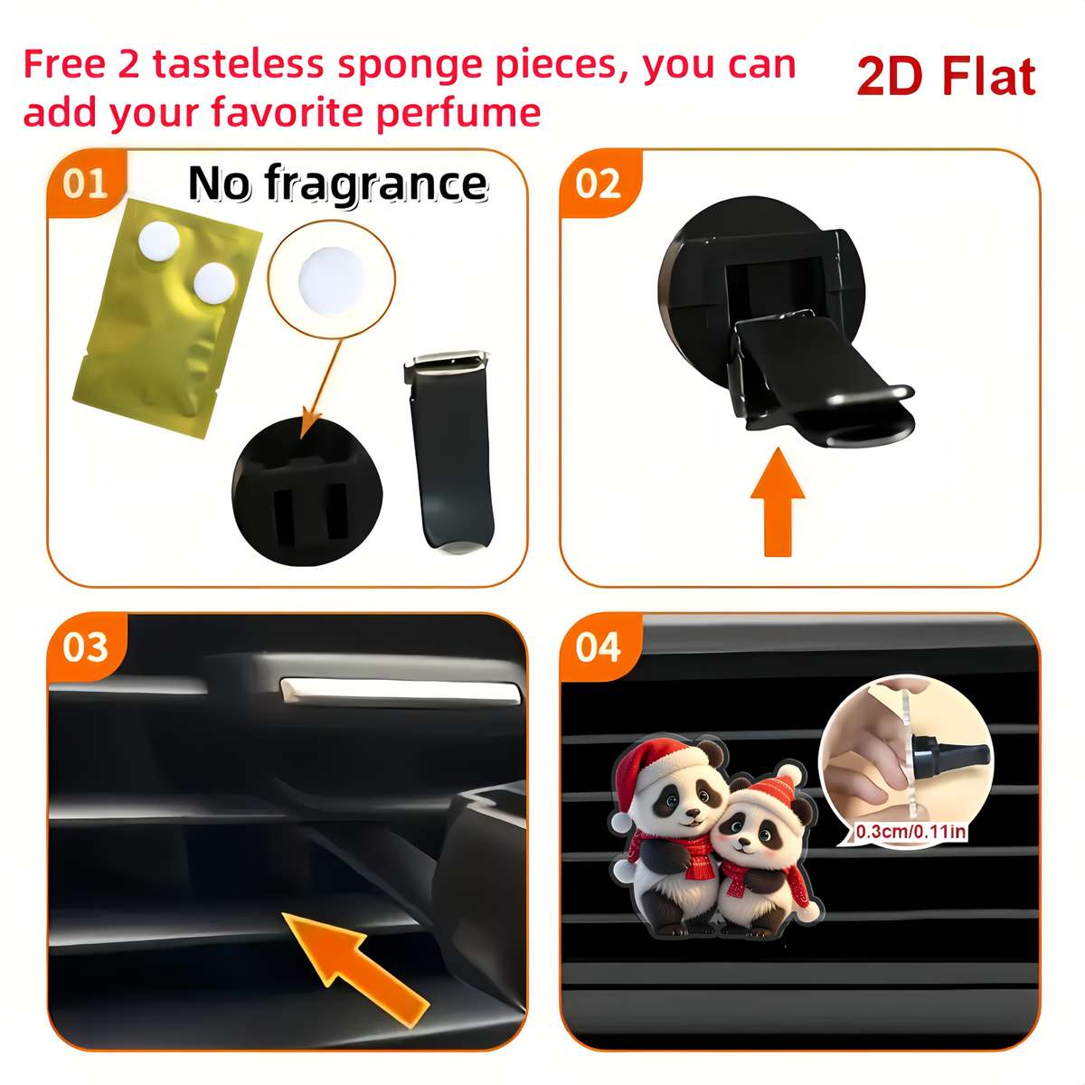 Car Interior Decor Style Couple Panda 2 Piece Set