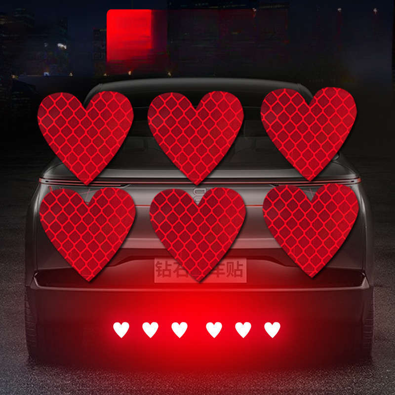 Car Stickers Color Red6Pcs