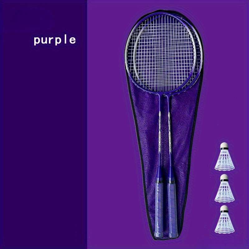 Badminton Racket Color 3 Balls  A Pair Of Purple Balls