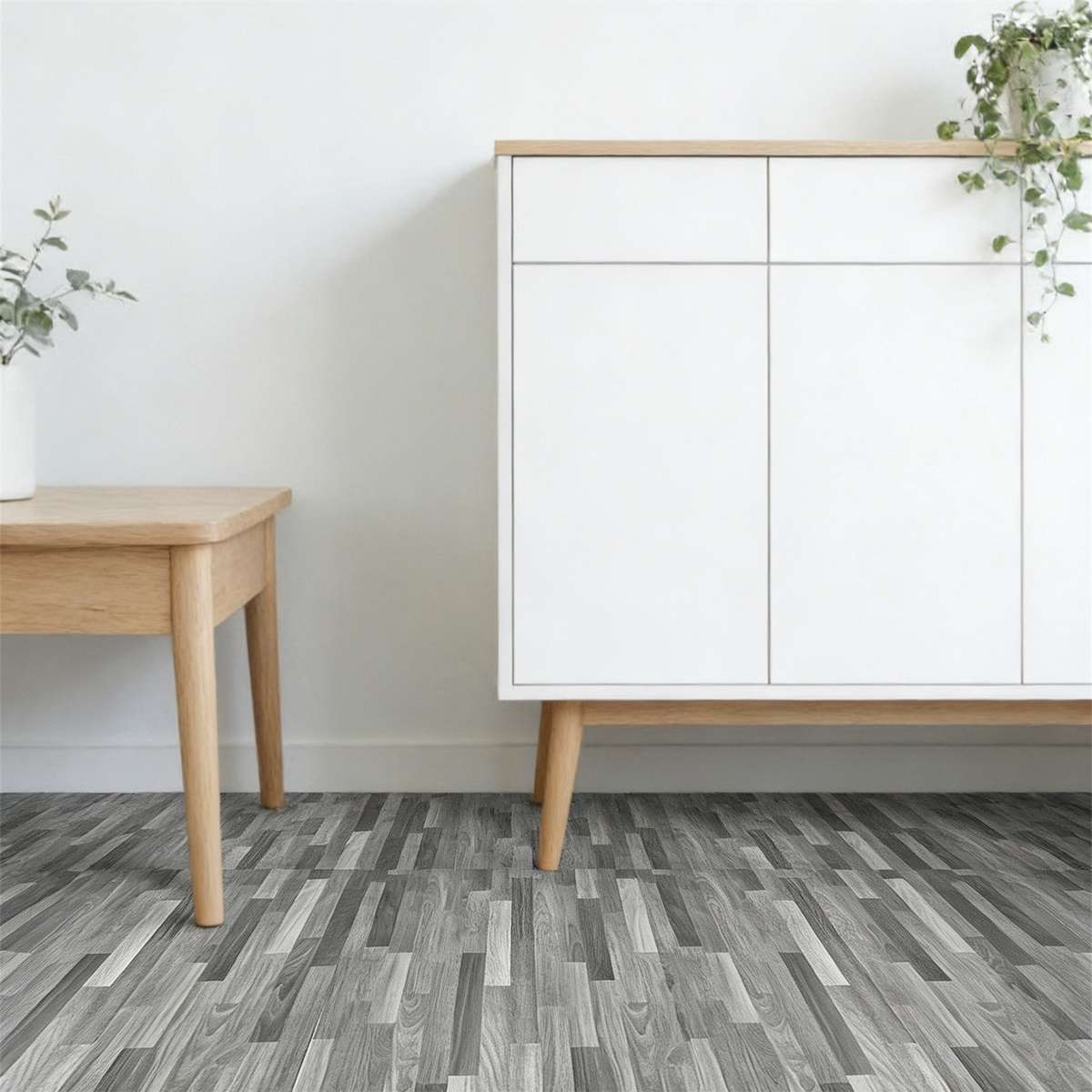 Self Adhesive Floor Stickers Parquet Light Gray 40Cm*500Cm