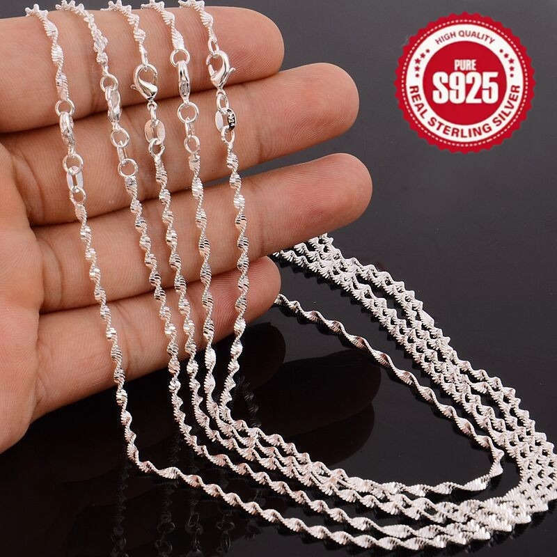 5Pcs Faux Pearl Sterling S925 Water Silver