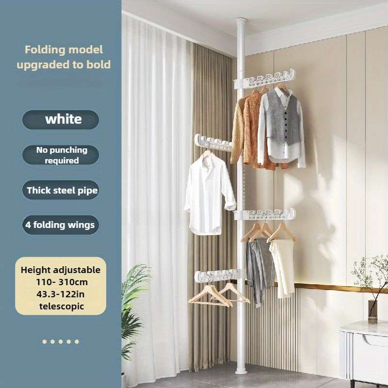 Clothes Rack White Clothes Drying Rack 6 Wings
