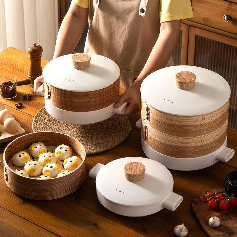 2-In-1 Ceramic Steamer And Stew Pot