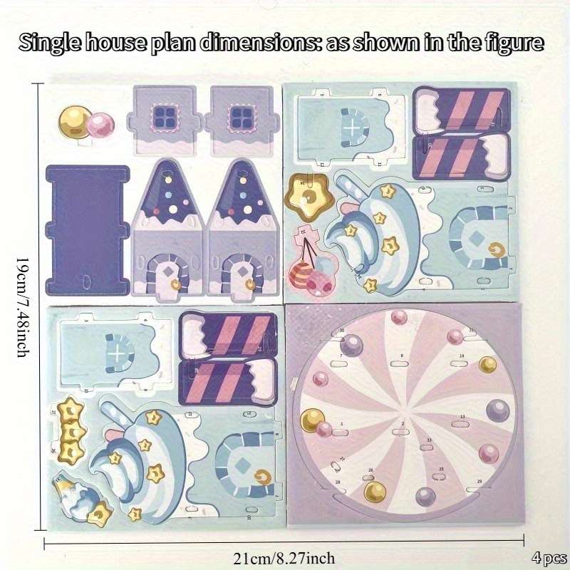 3D Building Model Puzzle Set Model Random Quantity 4 Pcs