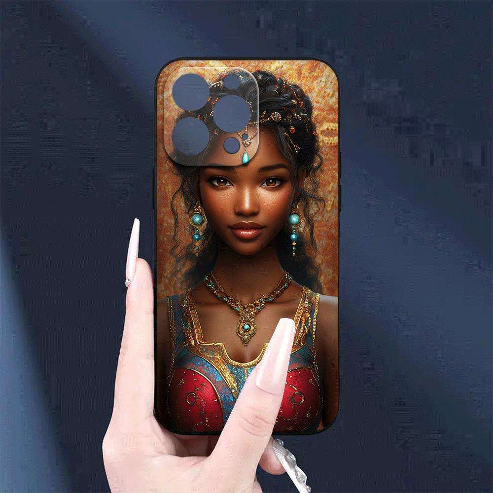 Black For iPhone African Woman Traditional Dress Phone Case