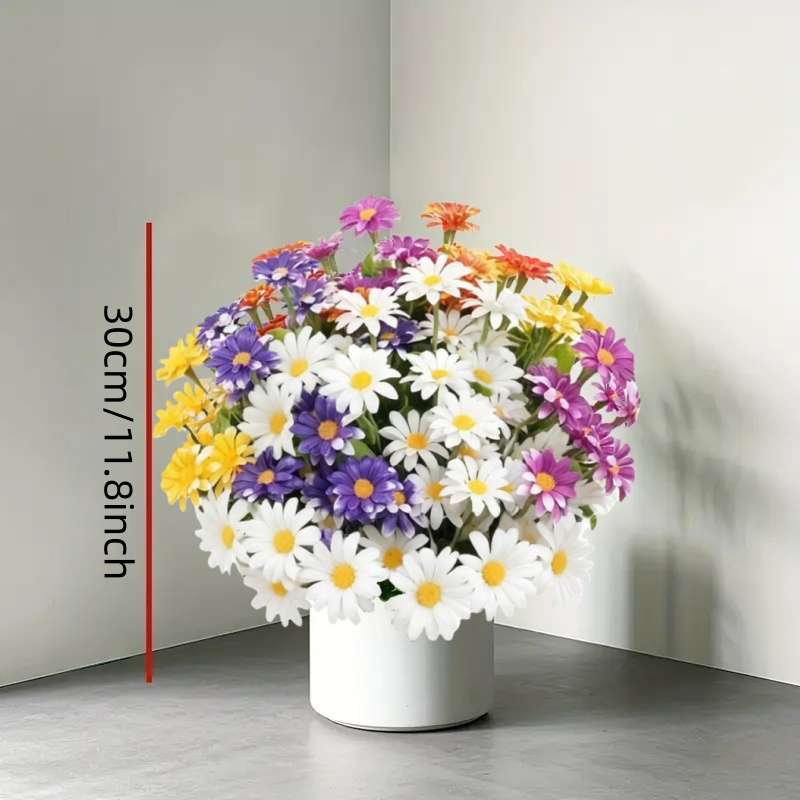 Simulated Flower Color 5 Bunches Of Beautiful Flowers