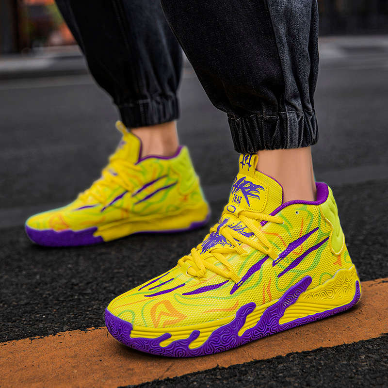 Sneakers Yellow Purple Size Uk 7
