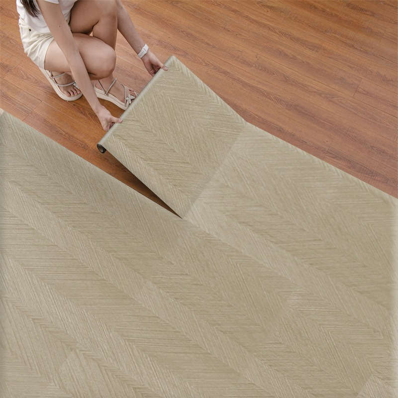 Self Adhesive Floor Stickers Elegant Gray Fishbone 2 Rolls