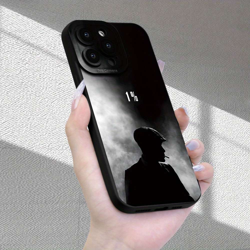 1Pc Black For iPhone 7 Plus 8 Plus Gentleman Pattern Phone Case