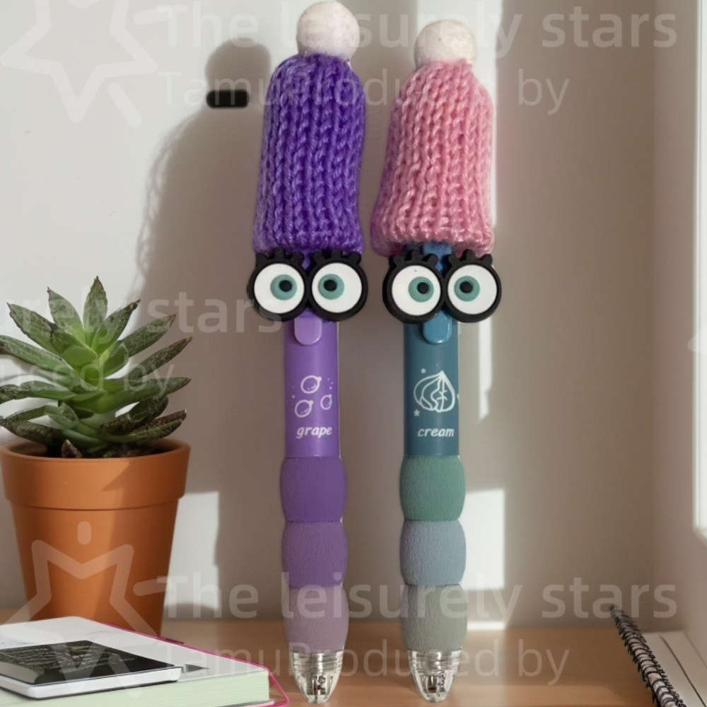 Pen color Purple  small hat  glasses 4 styles 1 piece will be sent randomly size0.5mm