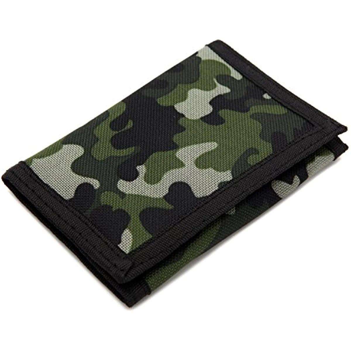 Camouflage Trifold Canvas Coin Purse Wallet