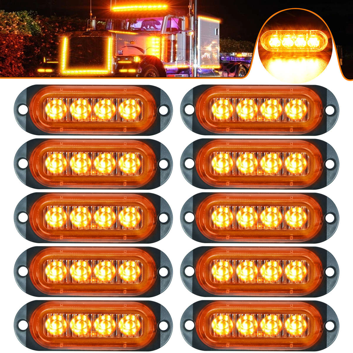 Car Lights Color Red Size 10Pcs*2