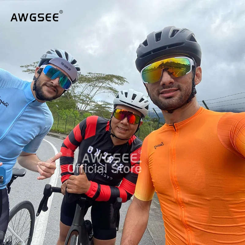 Cycling Glasses Color C5 White Black Red