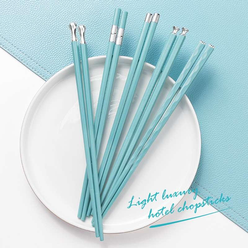 Chopsticks Items Porcelain Blue Simple 5 Pairs