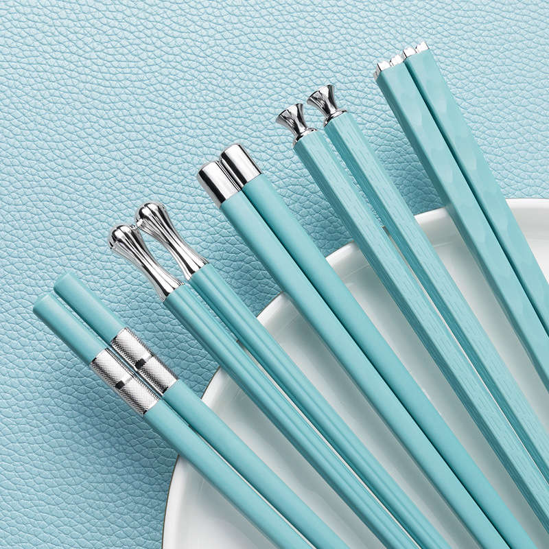 Chopsticks Items Porcelain Blue Simple 5 Pairs