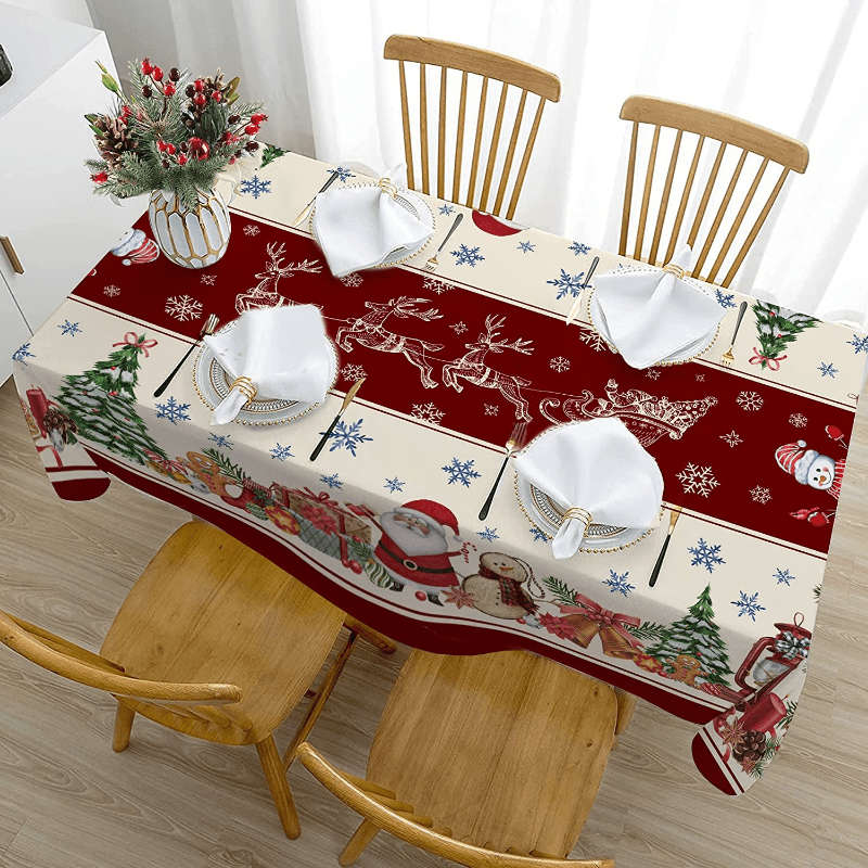 Christmas Tablecloth Color Christmas Size 55.1X55.1Inch  140X140Cm