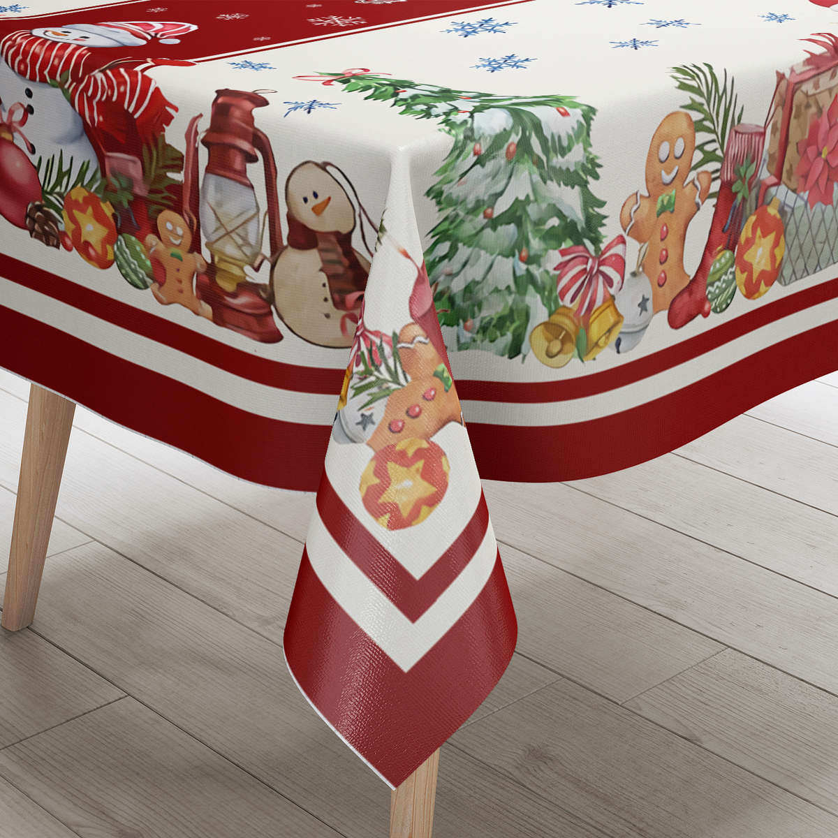 Christmas Tablecloth Color Christmas Size 55.1X55.1Inch  140X140Cm