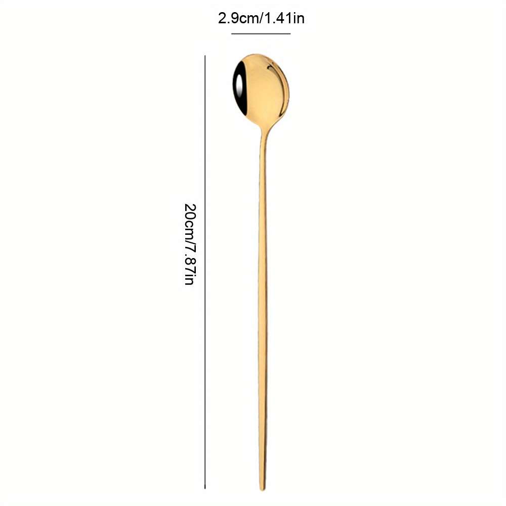 10pcs Of Colored Coffee Tea Stirring Spoons With Long Handles Ice Cream Dessert Spoons Stain