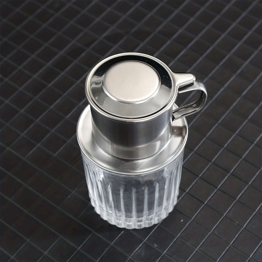 Stainless Steel Vietnamese Pour Over Coffee Maker With Leak Proof Filter Silver