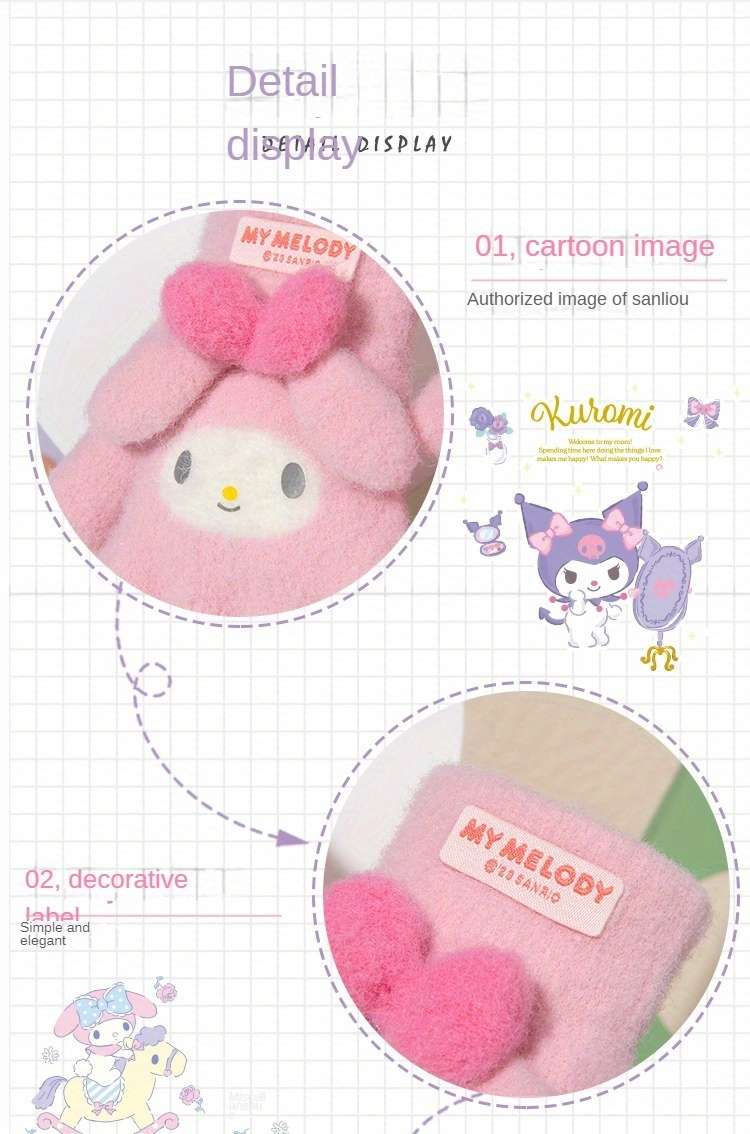 Winter Gloves Color Pink Melody