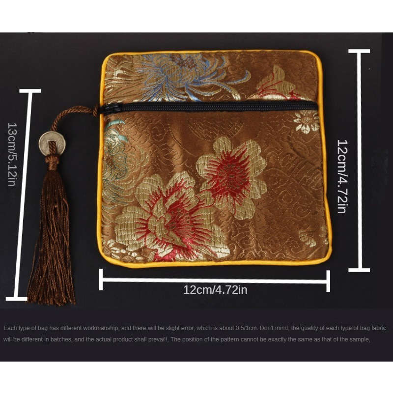 Storage Bag Color Zipper Bag Red Dragon Pattern*Zipper Bag 11.5*11.5Cm