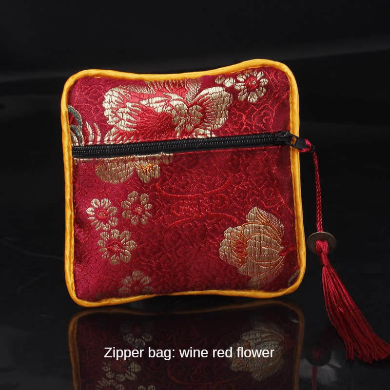 Storage Bag Color Zipper Bag Blue Dragon Pattern*Zipper Bag 11.5*11.5Cm