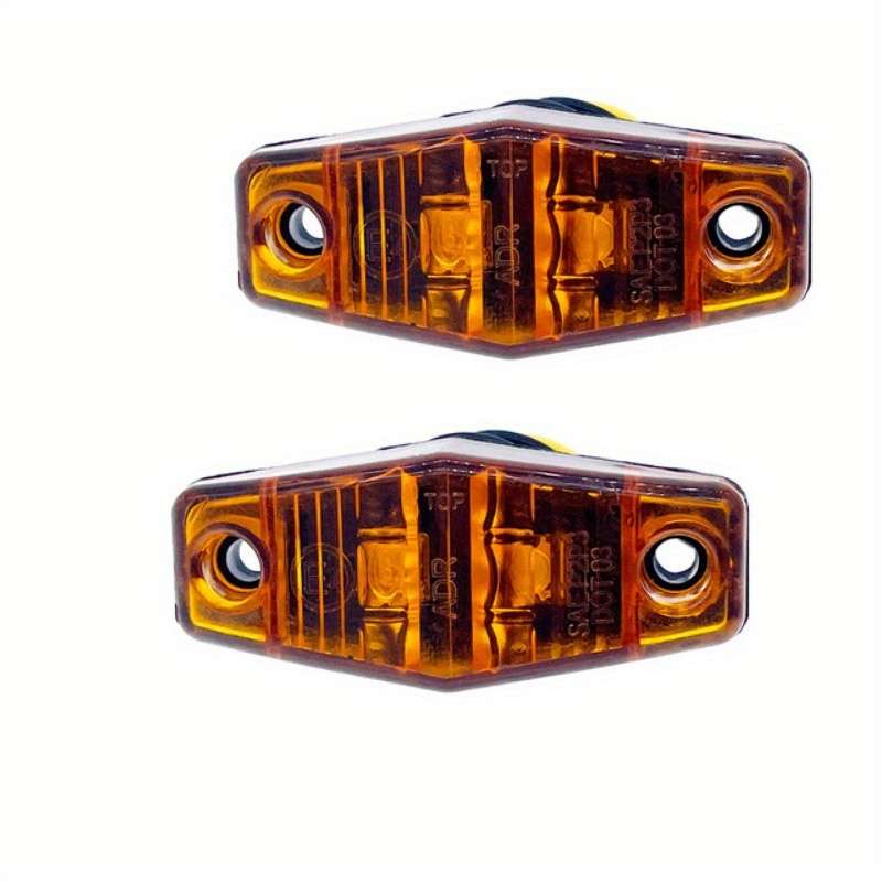2pcs Yellow LED Side Marker Lights for Trucks Suitable for Trailers Designed for 12