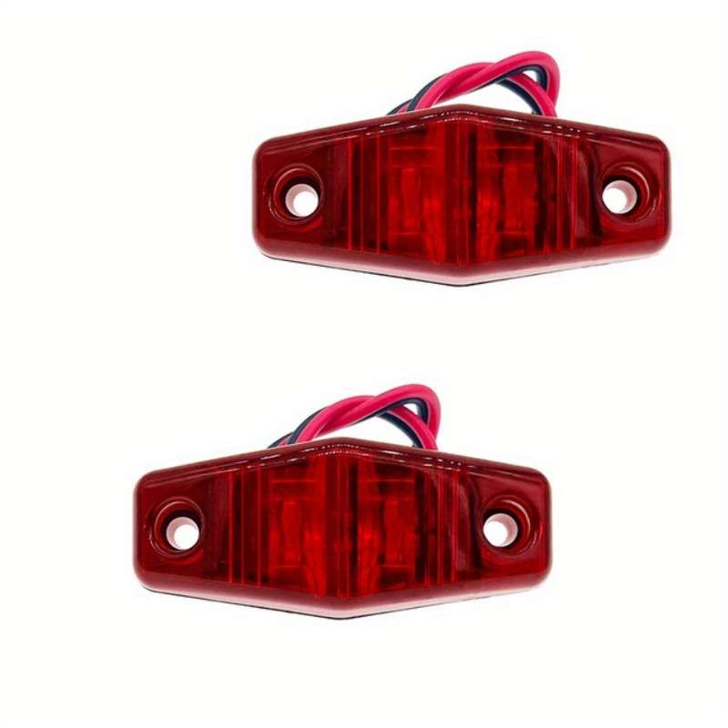 2pcs Red LED Side Marker Lights for Trucks Suitable for Trailers Designed for 12-24