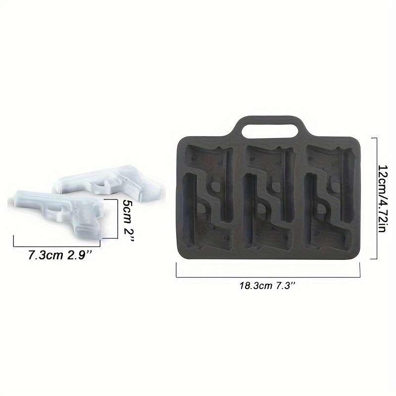 Innovative Stackable Bpafree Premium Silicone Gun Shaped Ice For Cold Drinks