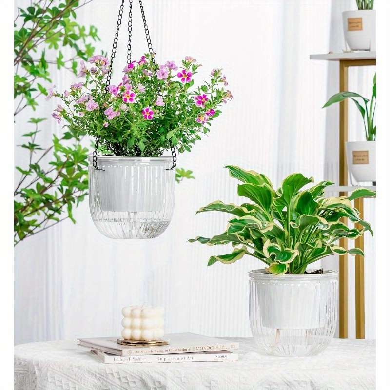 2Pcs Heavy Duty Automatic Selfwatering Hanging Planters With User Friendly