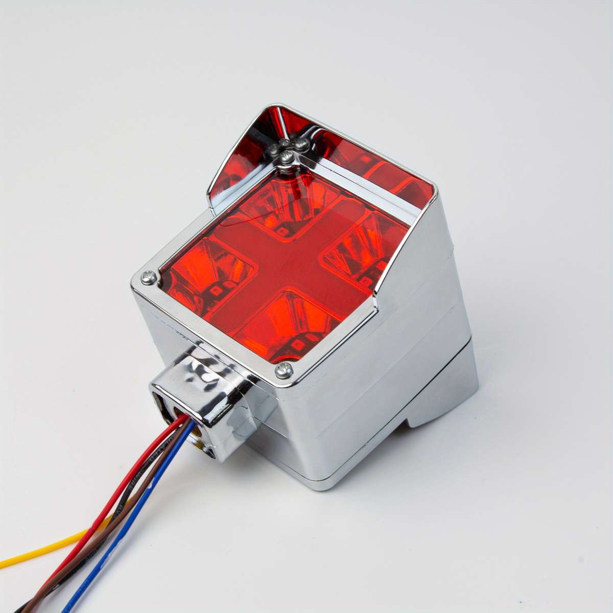 2pcs Amber-Red Square Double Face Turn Signal Lights Truck Fender Pedestal Light Rep