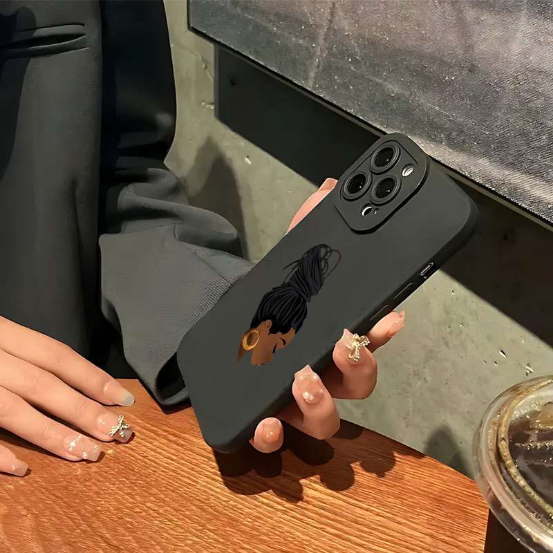 1Pc Mixed Color For iPhone 7 Plus 8 Plus African Queen Silhouette Phone Case