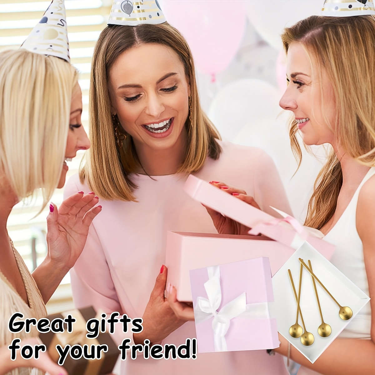 4pcs Golden Stainless Steel Spoons with Long Handles Ideal for Coffee Tea Ice Cream and De