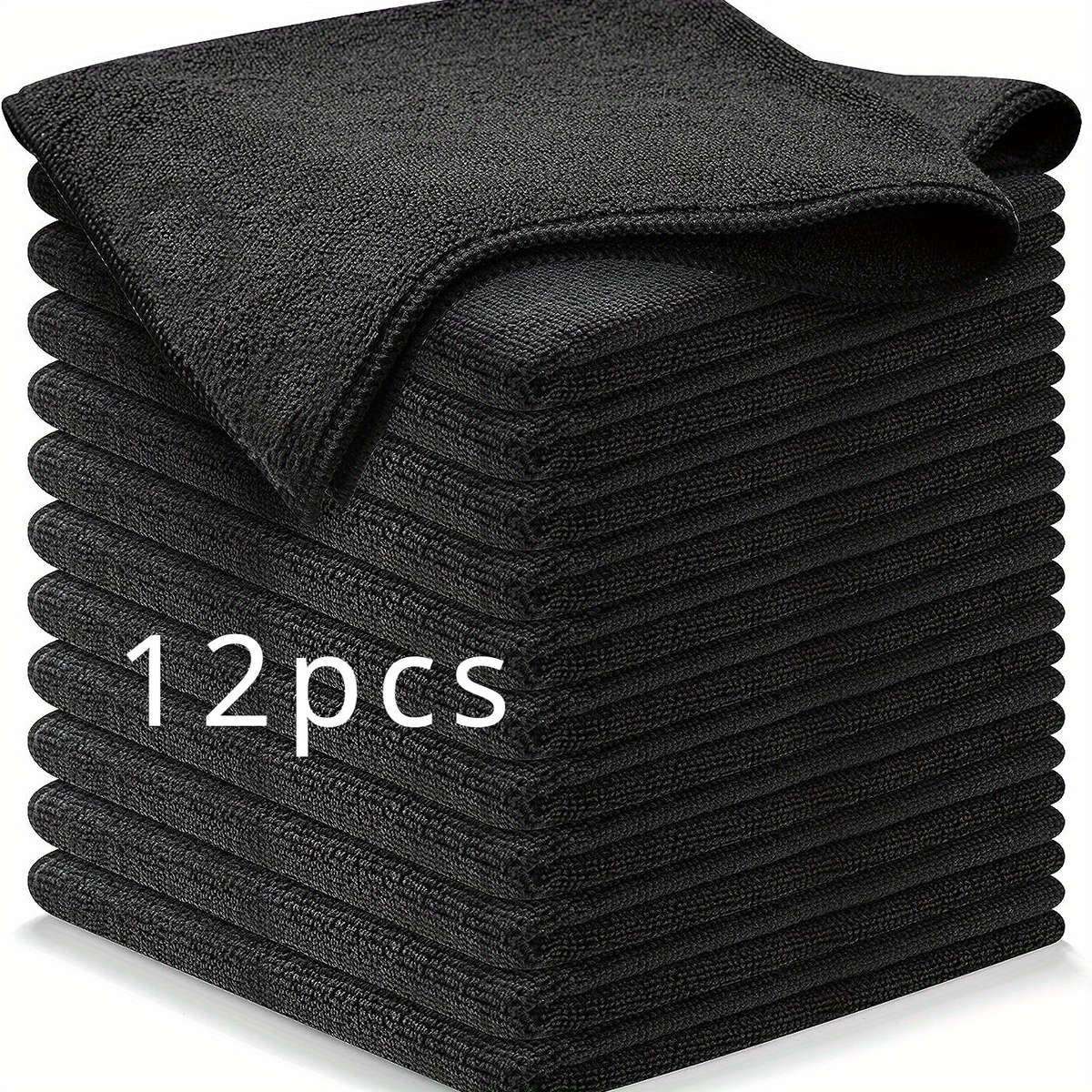 12 Pack Super-Absorbent Microfiber Cleaning Towels Scratch-Free Fast-Drying Dishwashing Clot