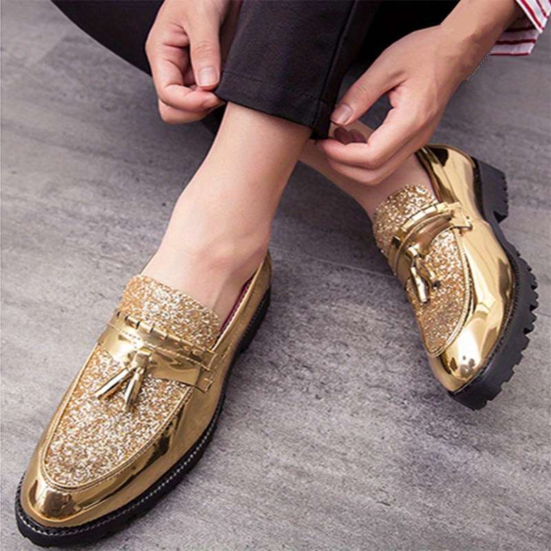 Mens Leather Shoes Color Golden Sizeuk 8.5