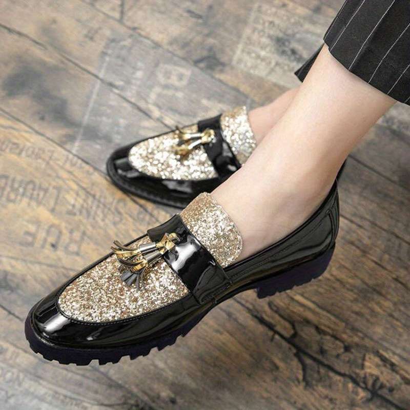 Mens Leather Shoes Color Golden Sizeuk 10