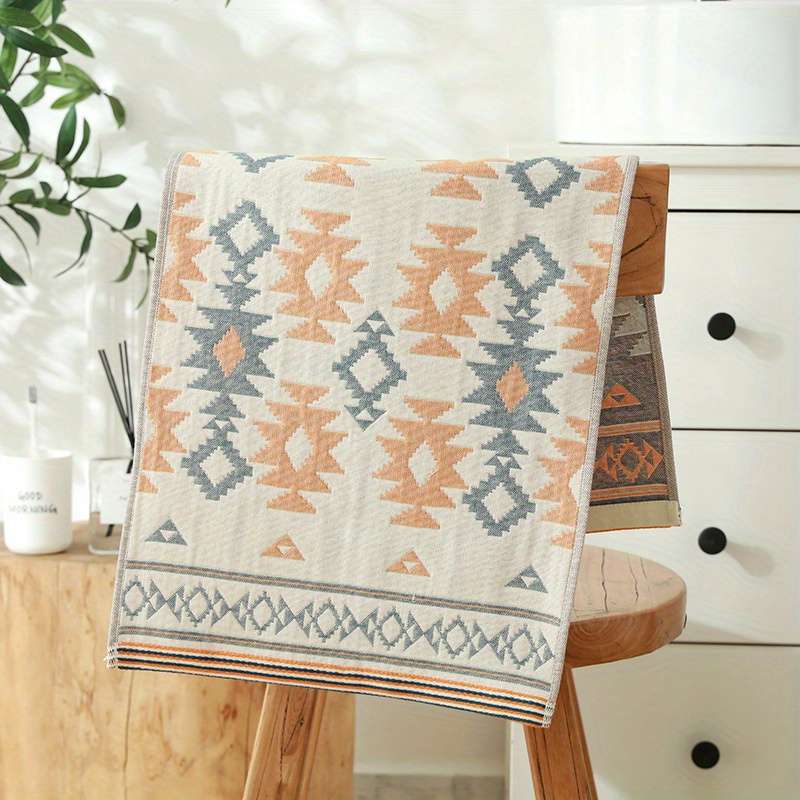 Towel Color Red Bean Flower Green Size34*74