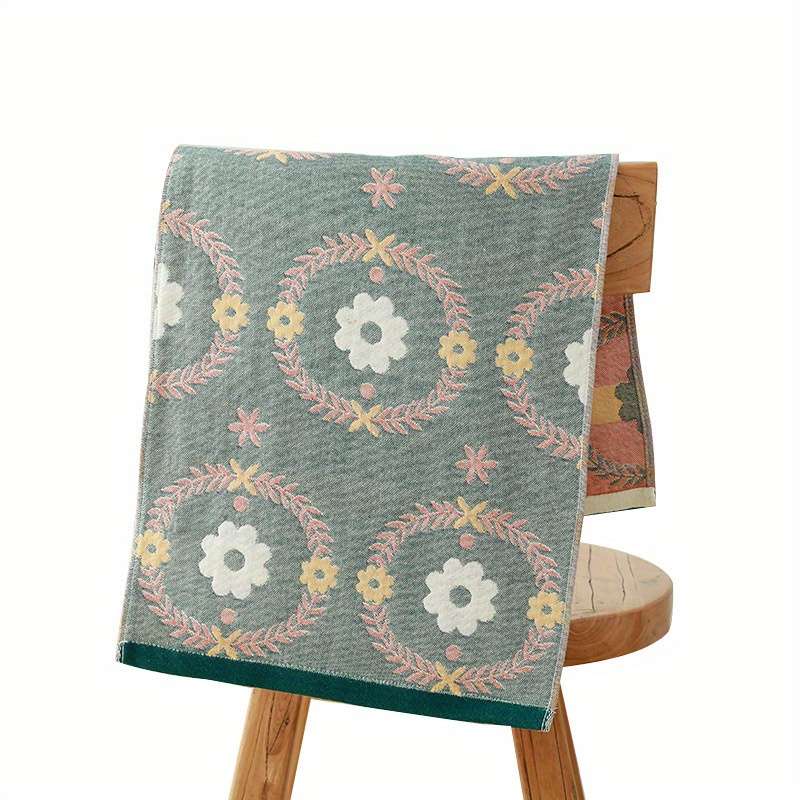 Towel Color Pixel Fish Green Towel Size34*74