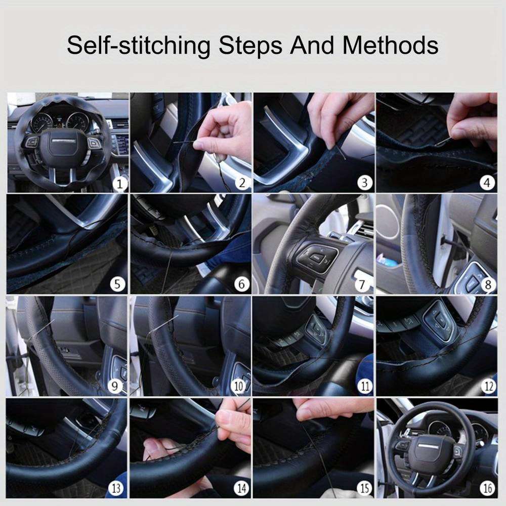 Car Steering Wheel Cover Black Thread