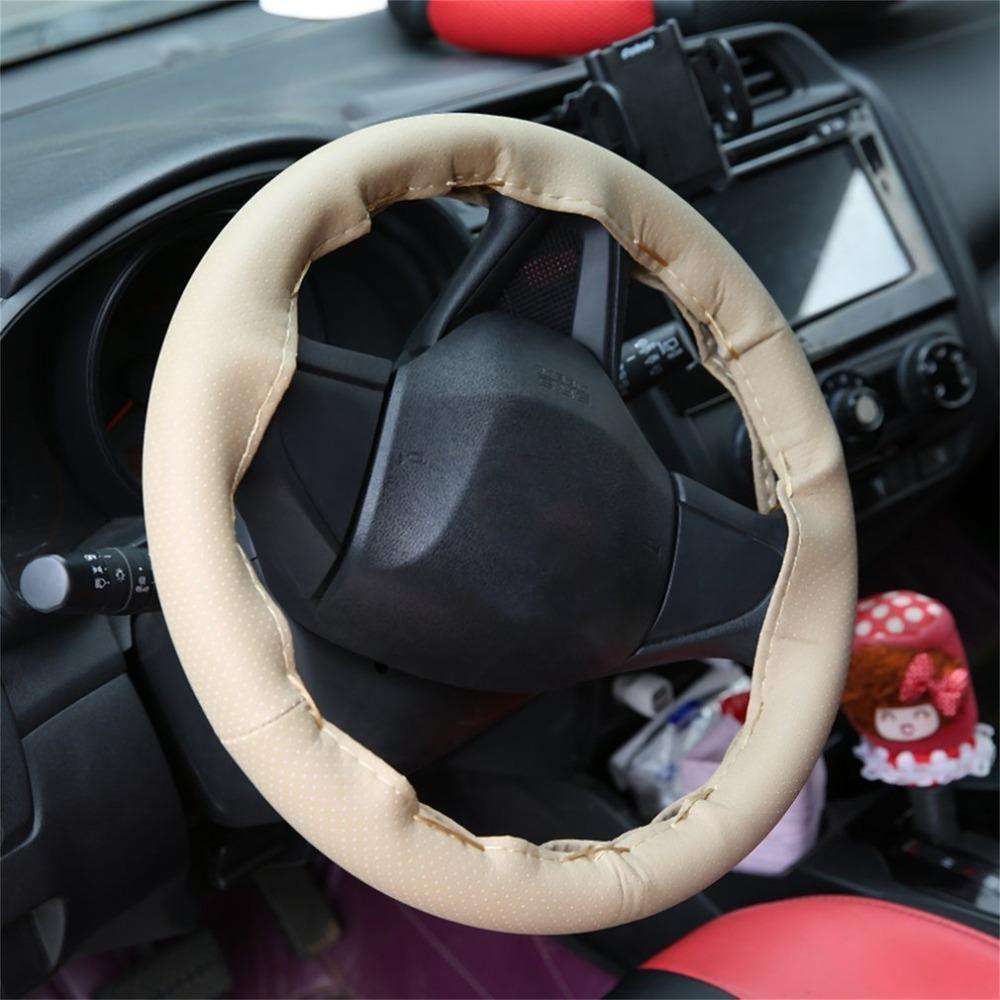 Car Steering Wheel Cover Black Thread