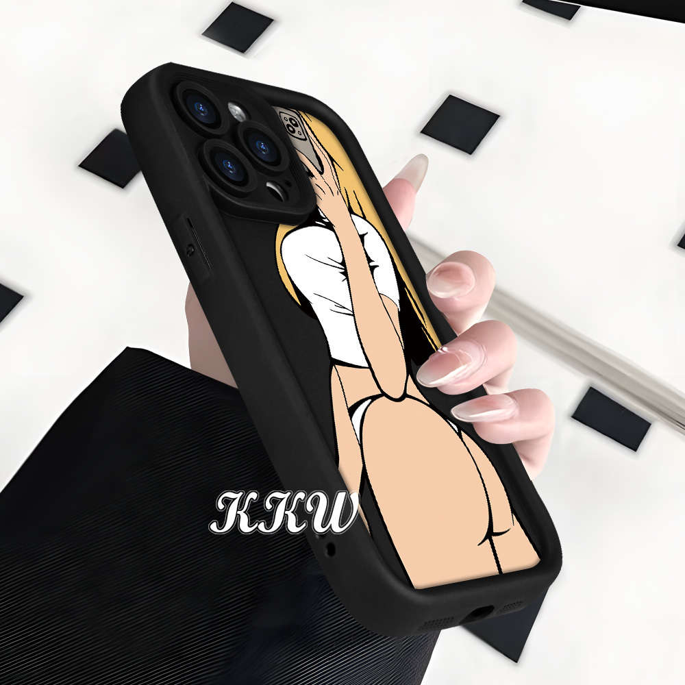 1Pc Black For iPhone X Beauty Back View Hip Phone Case