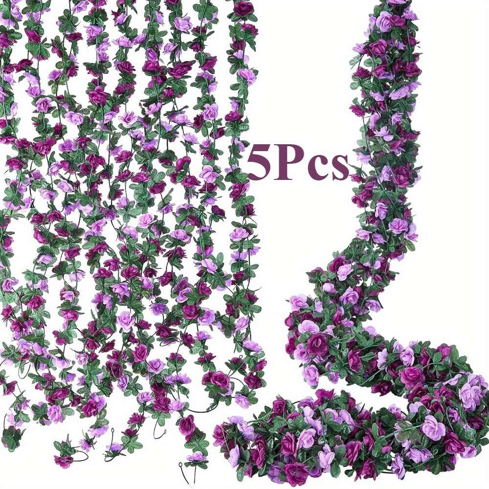 Simulated Flower Color Autumn Purple 7 Quantity5Pcs
